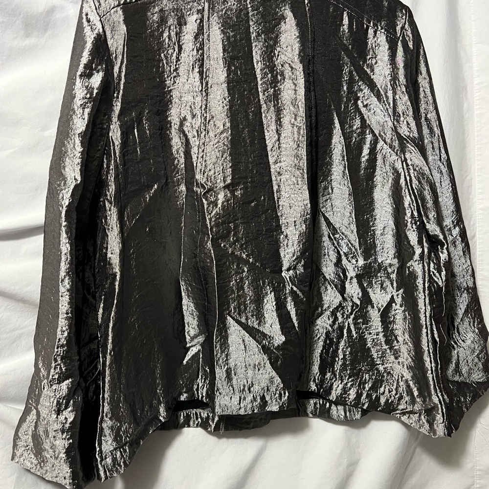 Ruby Red Jacket Size 14 Silver Metallic - image 4